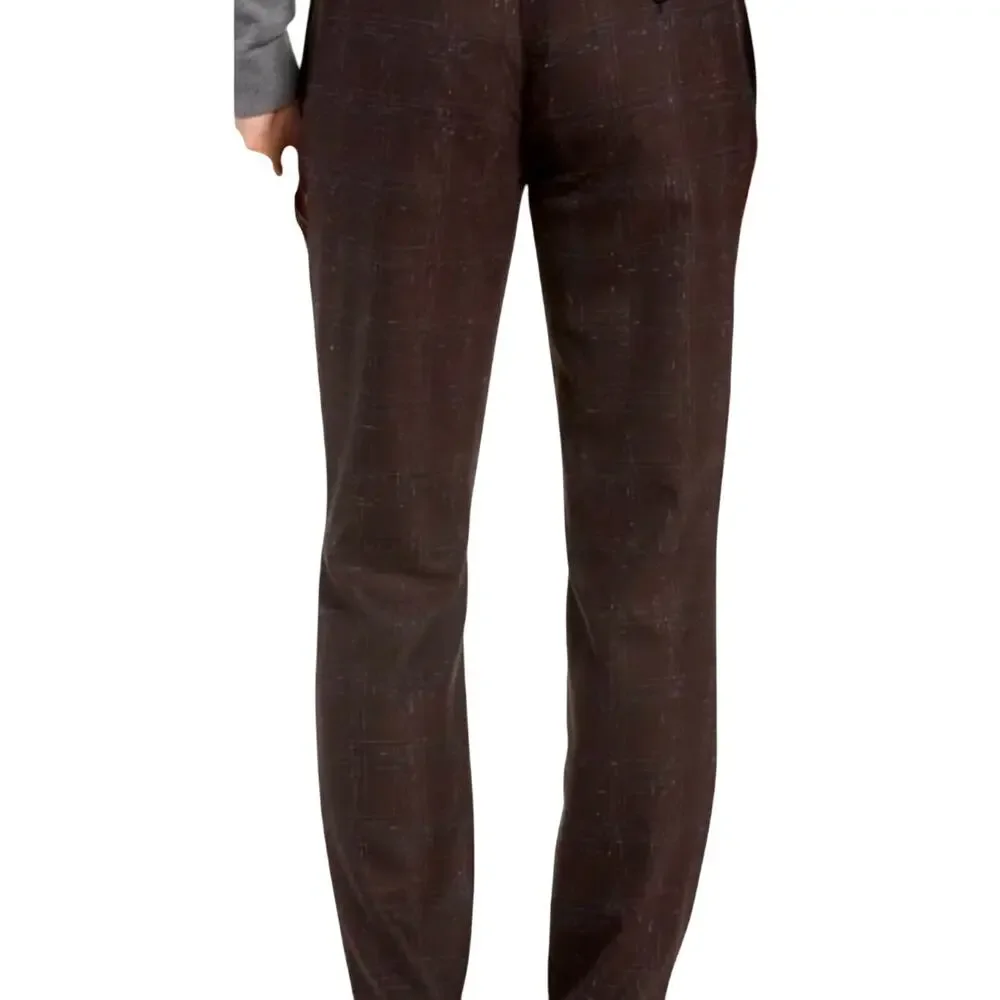 Ted Baker Men's Ddarto‎ Boucle Classic Fit Trousers Brown Pattern 36R